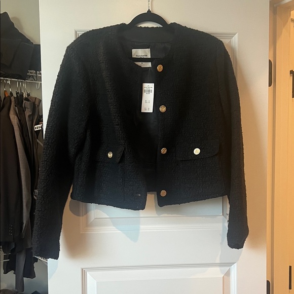 Abercrombie & Fitch Jackets & Blazers - Abercrombie Women's Black Tweed Jacket